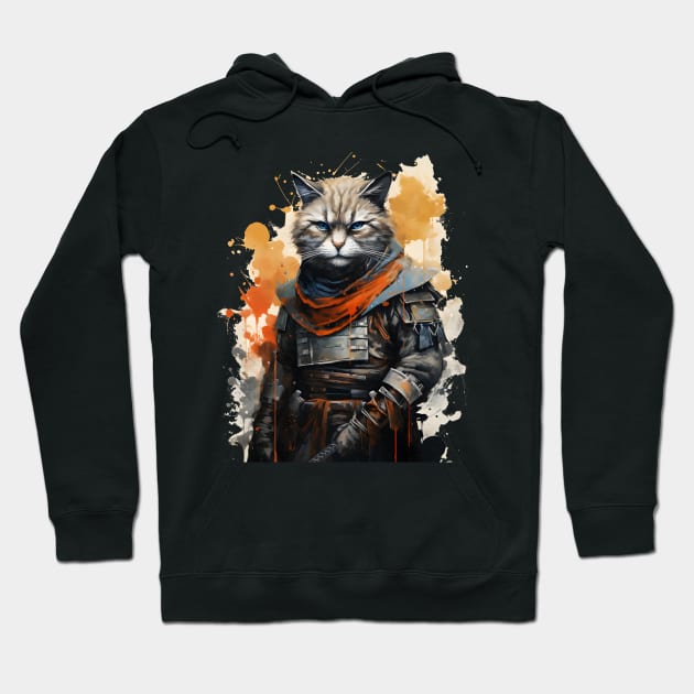 Japanese Warrior Cat Hoodie by ArtisticCorner